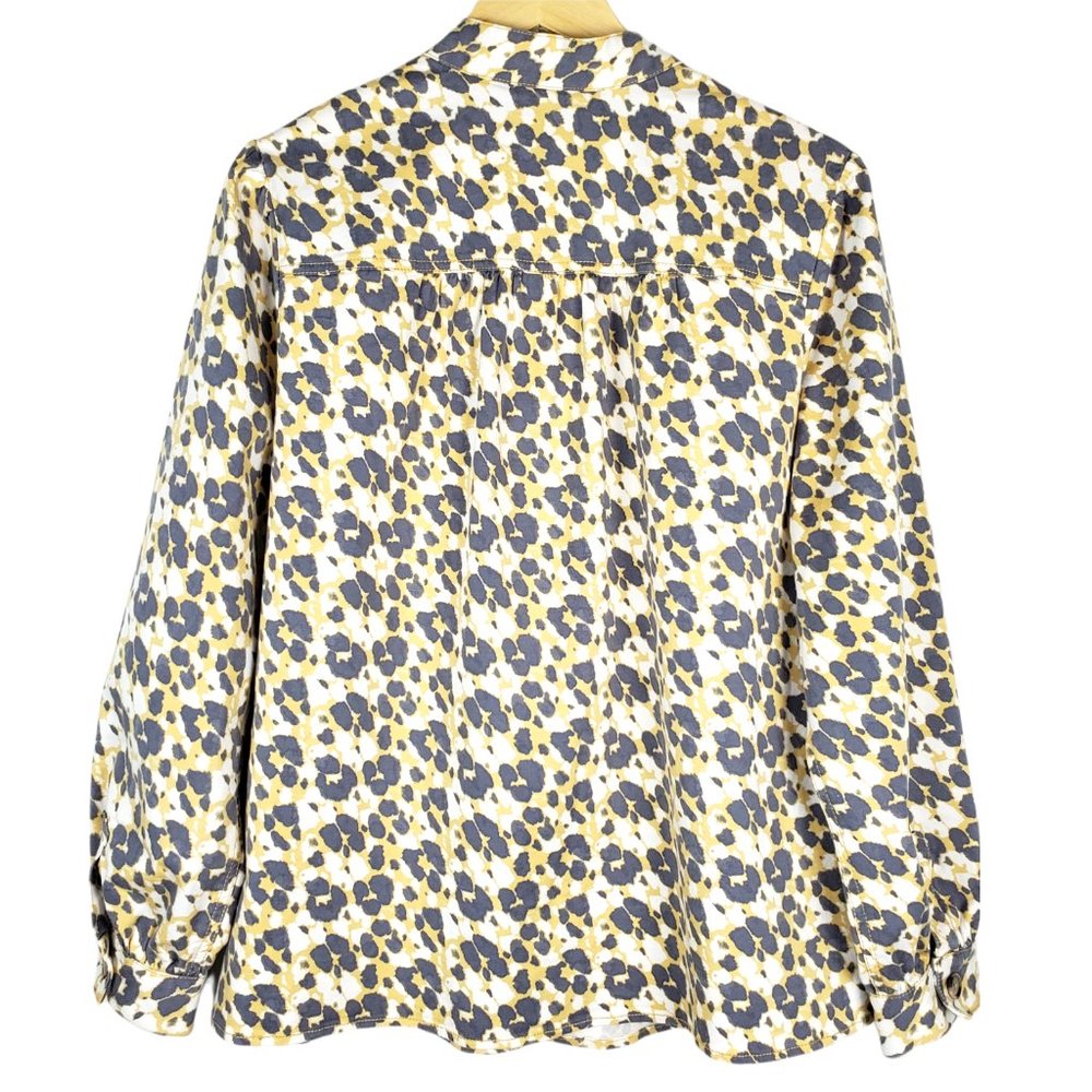 Cabi The Dreamer Providence Shirt Jacket Womens Large Yellow Gray Safari Print - Picture 6 of 6